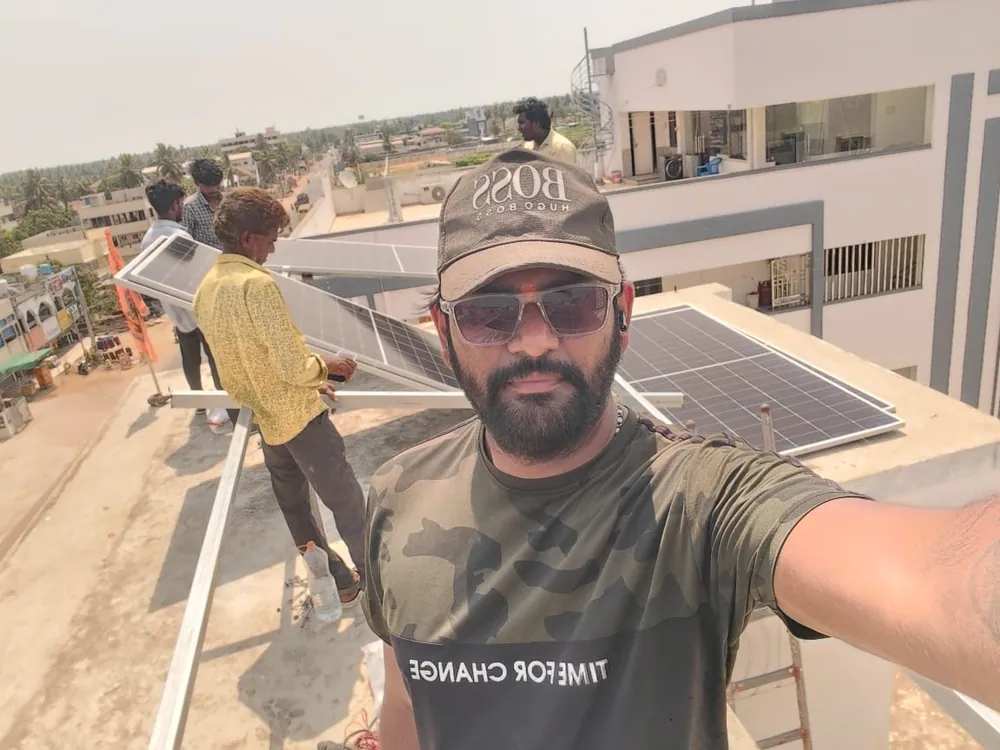 Our installation team on the rooftop